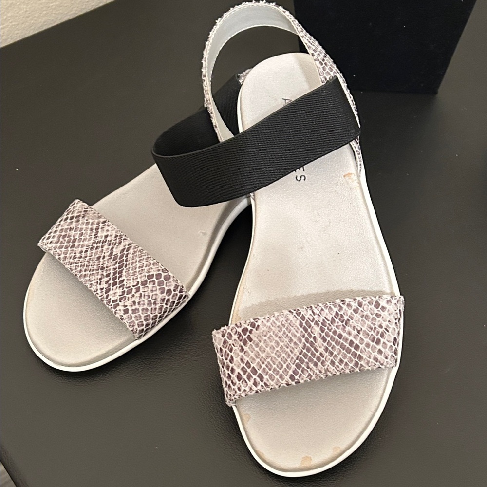 AEROSOLES Black and Snakeskin Sandals